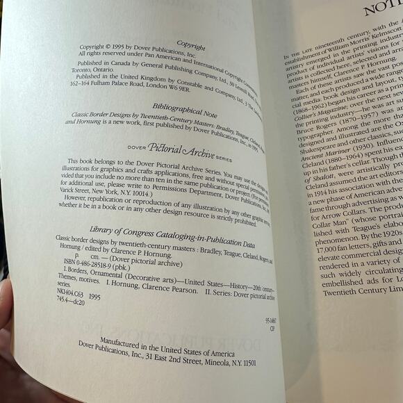 Classic Border Designs 20 Century Masters Bradley Teague Hornung Dover Book 1995 - Picture 6 of 14